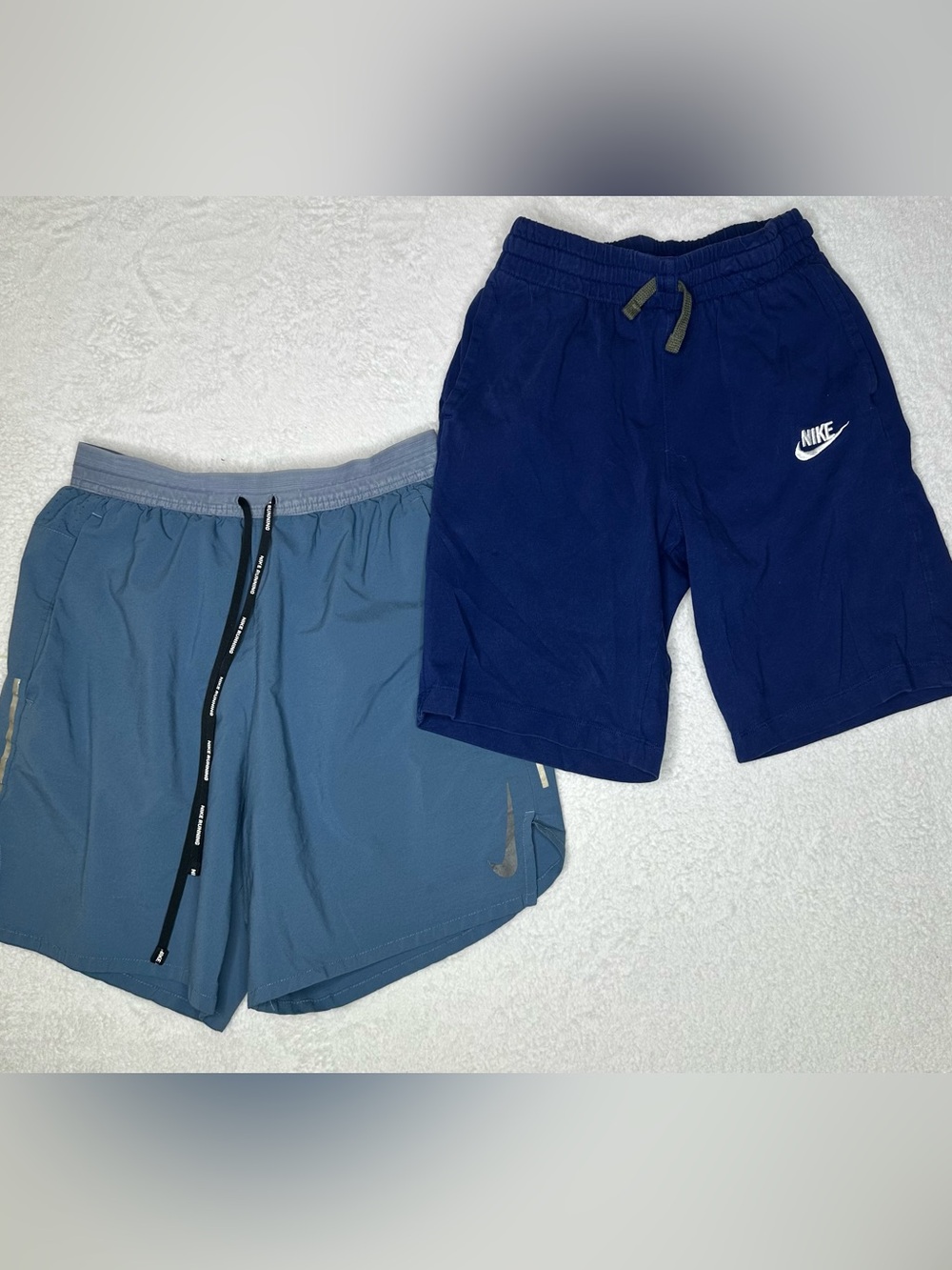 Nike Boys M 2-Piece Shorts Bundle Athletic Running Blue Navy Sport Shorts